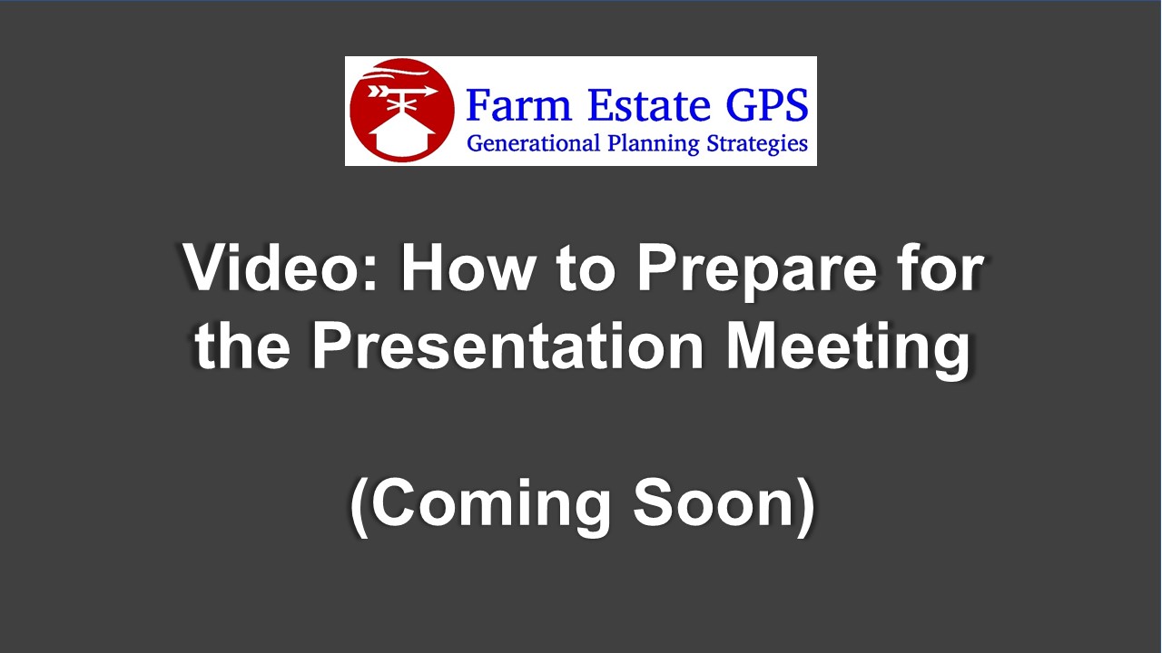 HARVEST - How to Prepare for Presentation Mtg
